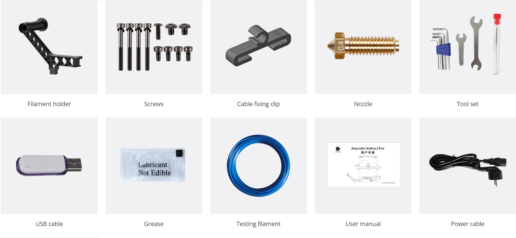 Anycubic Kobra 2 Pro 3D Printer Packaging list (1)